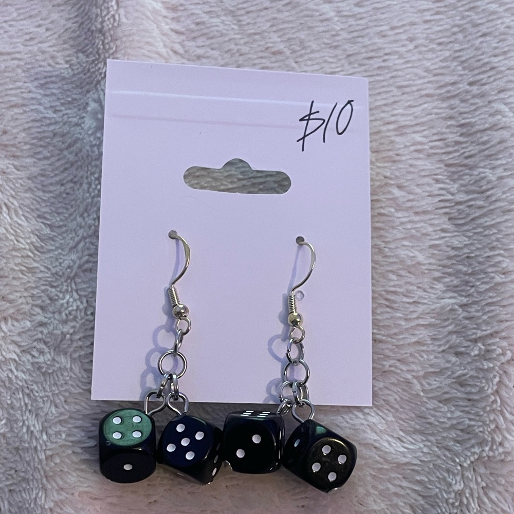 Cute Handmade Black Dice Bundle Earrings || Woman’s Jewelry
